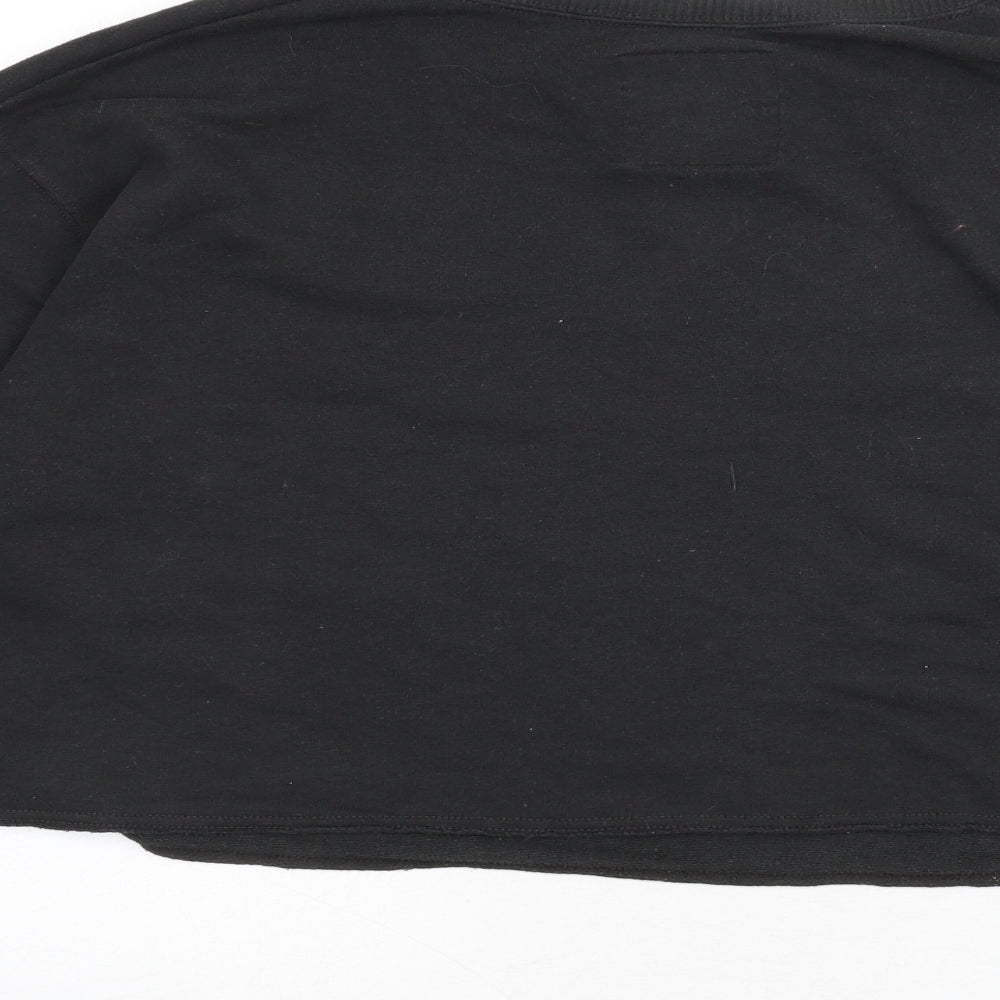 Hollister Womens Grey Cotton Pullover Sweatshirt Size L Pullover - Cropped, Slogan, Heart, Wings