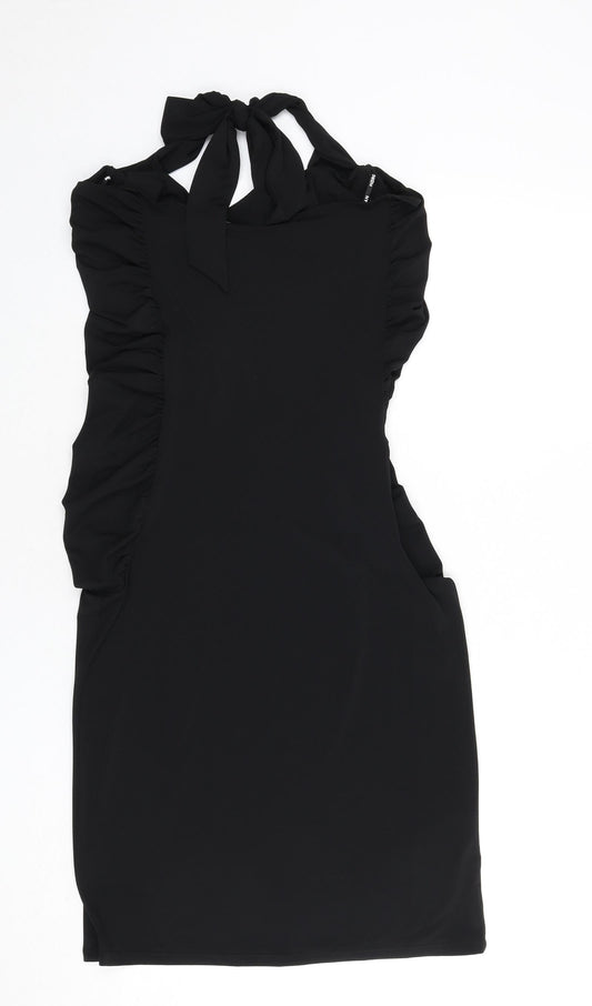 Morgan Womens Black Polyester Bodycon Size M Halter Tie