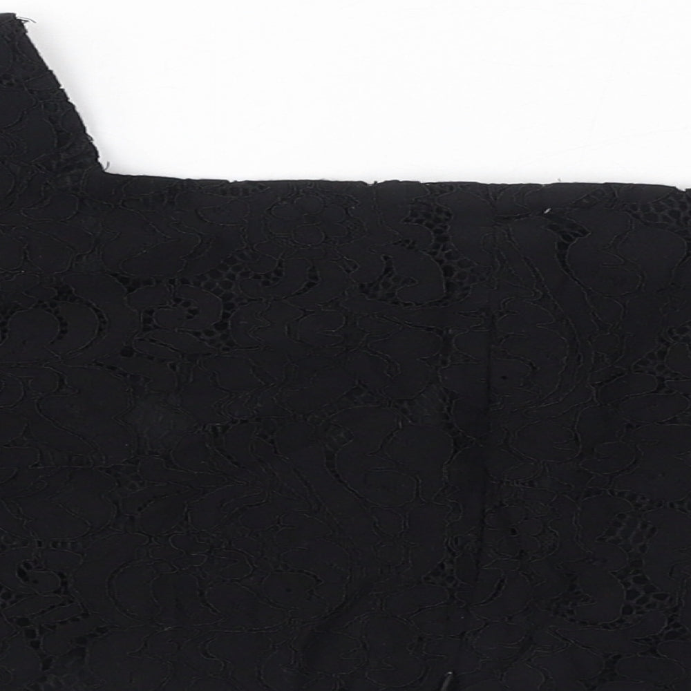 Womens UK Size S Zara Black Cropped T-Shirt