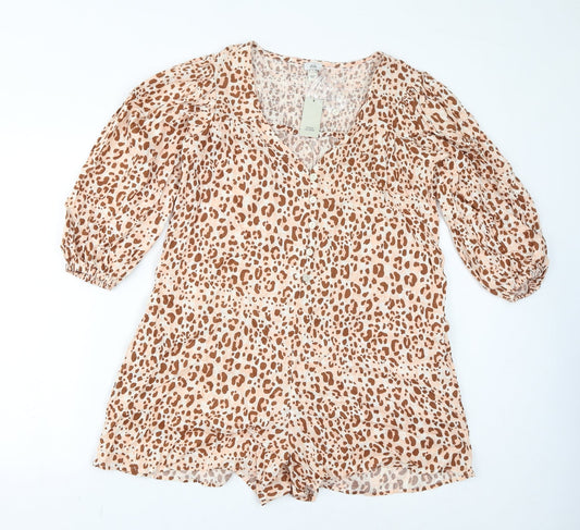 Womens UK Size 8 River Island One-Piece Brown Playsuit