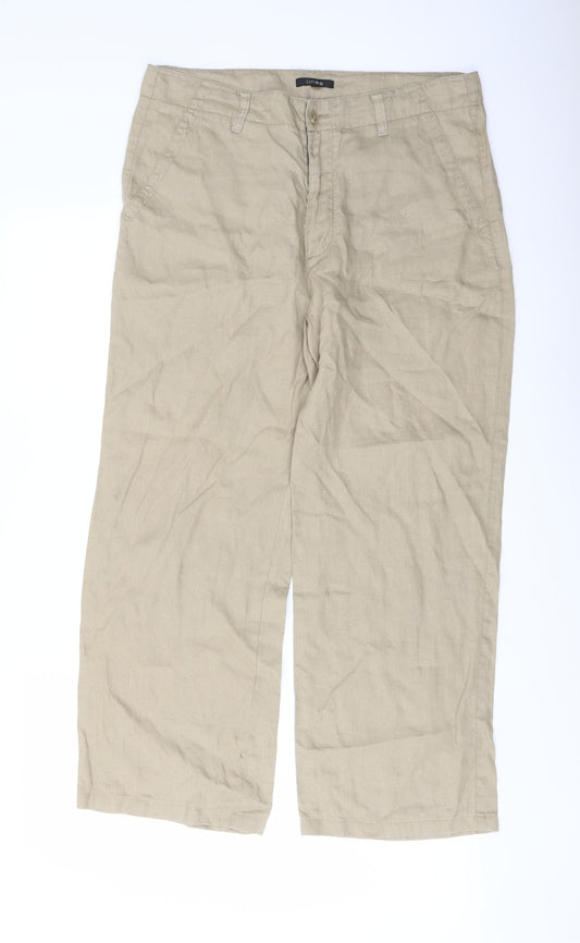 Womens UK Size 32 in Linea Regular Fit Beige Trousers