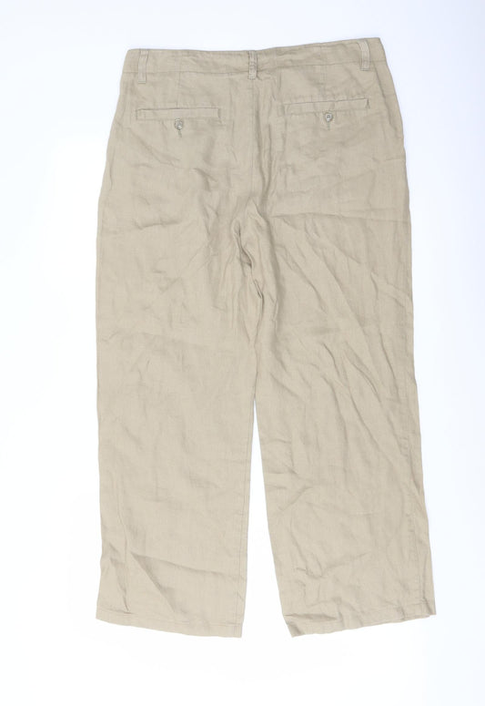 Womens UK Size 32 in Linea Regular Fit Beige Trousers