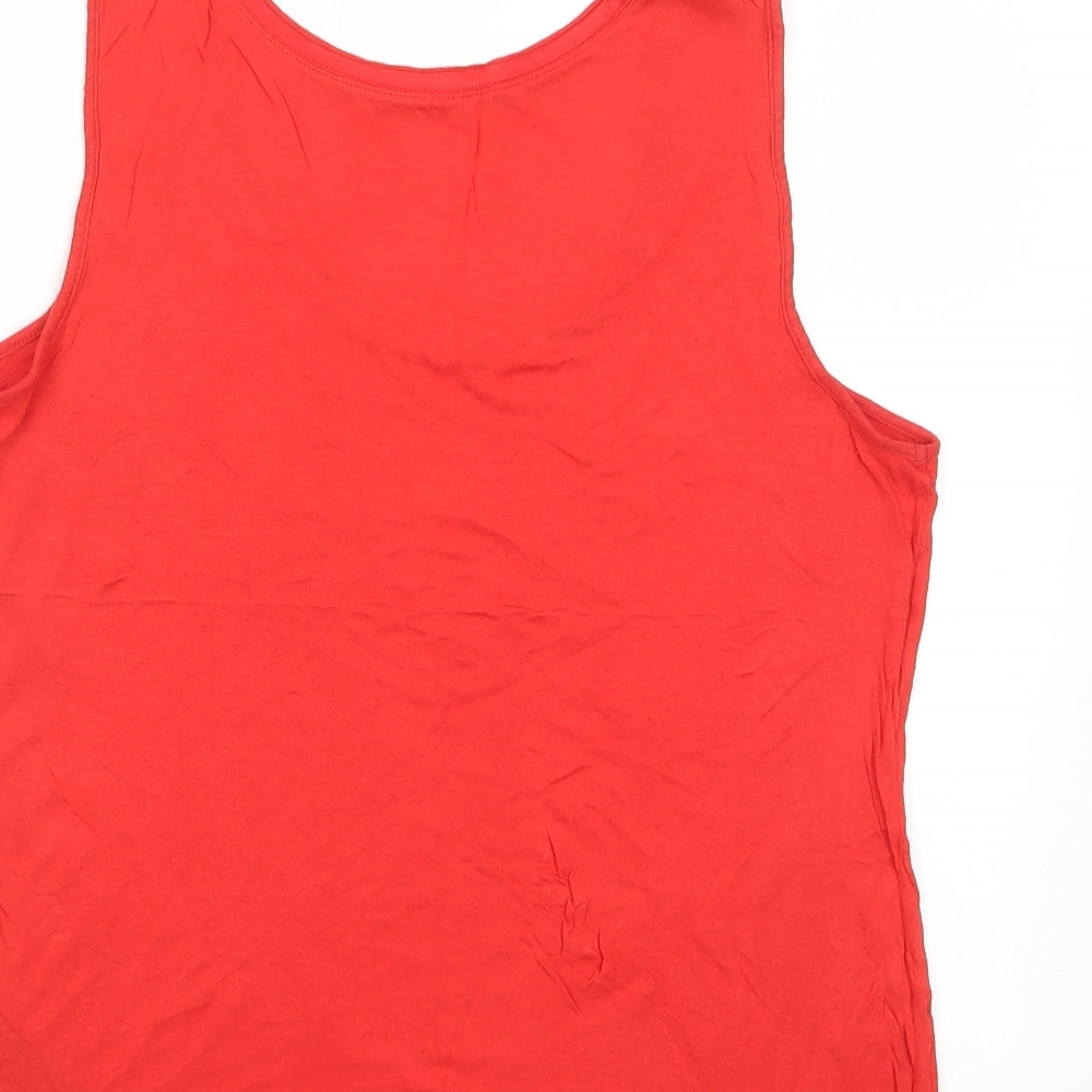 Womens UK Size L Oasis Red Basic T-Shirt