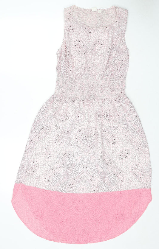 Gap Womens Pink Geometric Polyester Trapeze & Swing Size S Round Neck Pullover