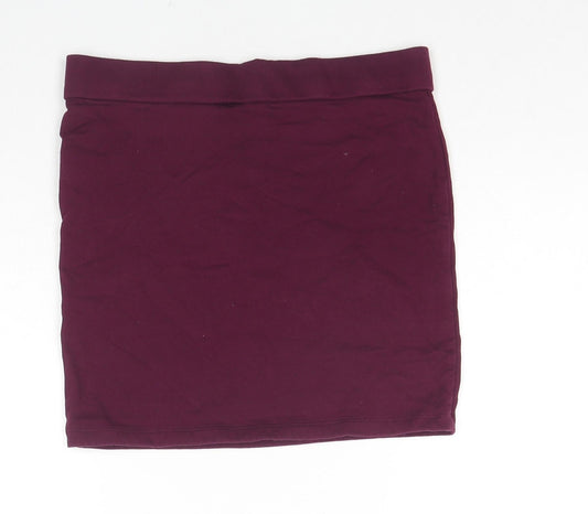 FOREVER 21 Womens Purple Cotton A-Line Skirt Size L