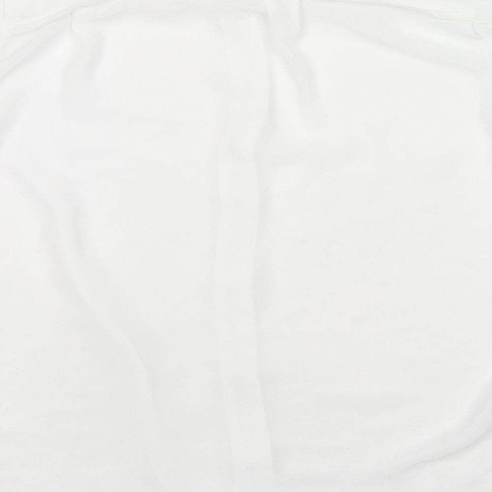 Womens UK Size M Mango White Basic Button-Up