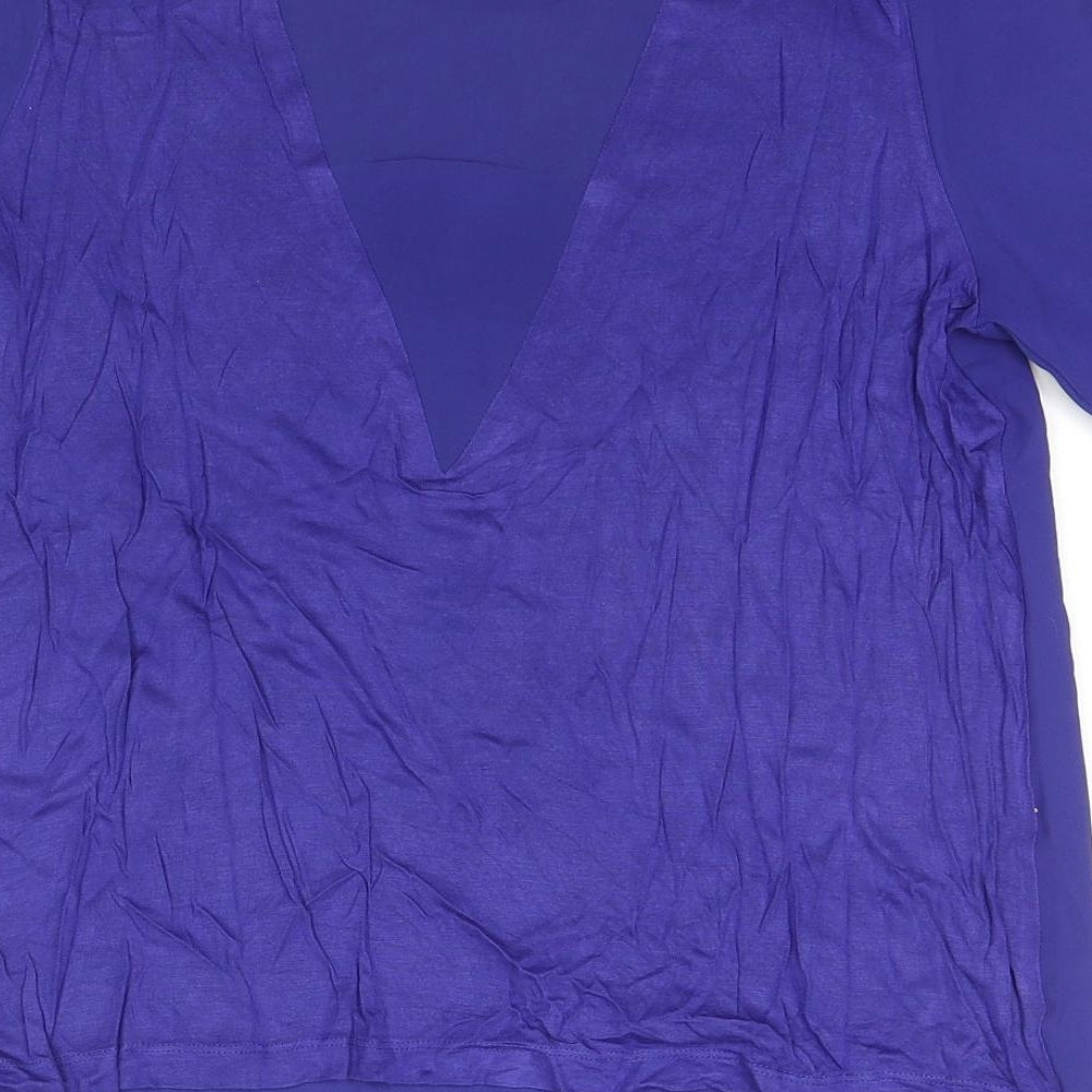 Womens UK Size 12 Warehouse Blue Basic Blouse