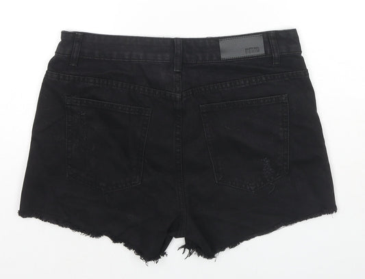 Nasty Gal Womens Black Cotton Cut-Off Shorts Size 12 L3 in Regular Zip