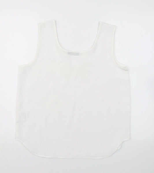 Womens UK Size 12 Heather Valley White Basic Tank