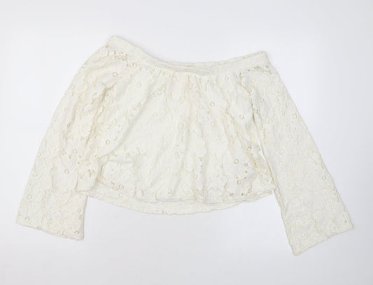 Womens UK Size 8 River Island Ivory Basic Blouse
