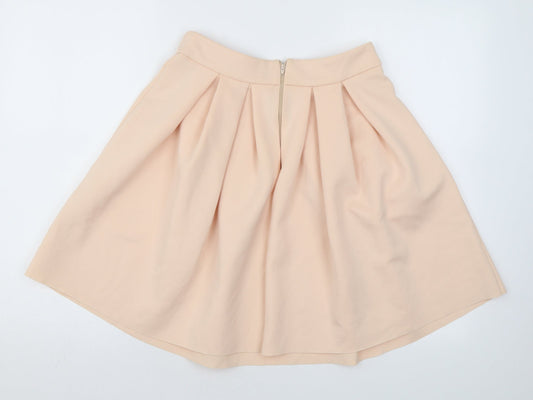 ASOS Womens Pink Polyester Skater Skirt Size 8 Zip