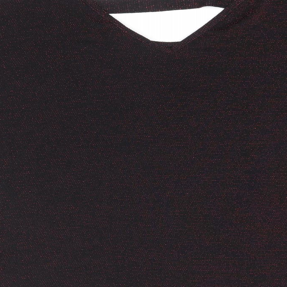 Womens UK Size 16 Simon Jeffrey Black Basic T-Shirt
