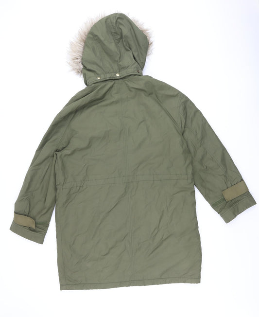 Womens UK Size XS H&M Green Parka Coat