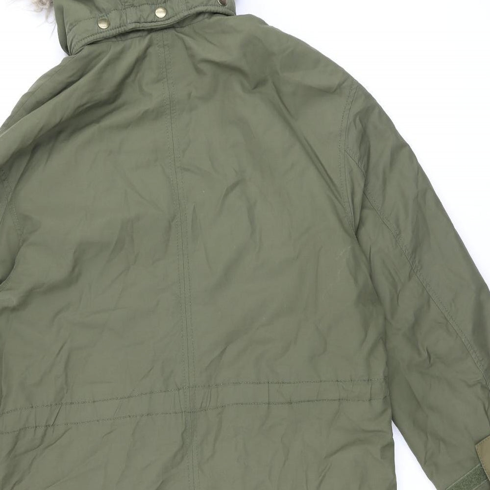 Womens UK Size XS H&M Green Parka Coat