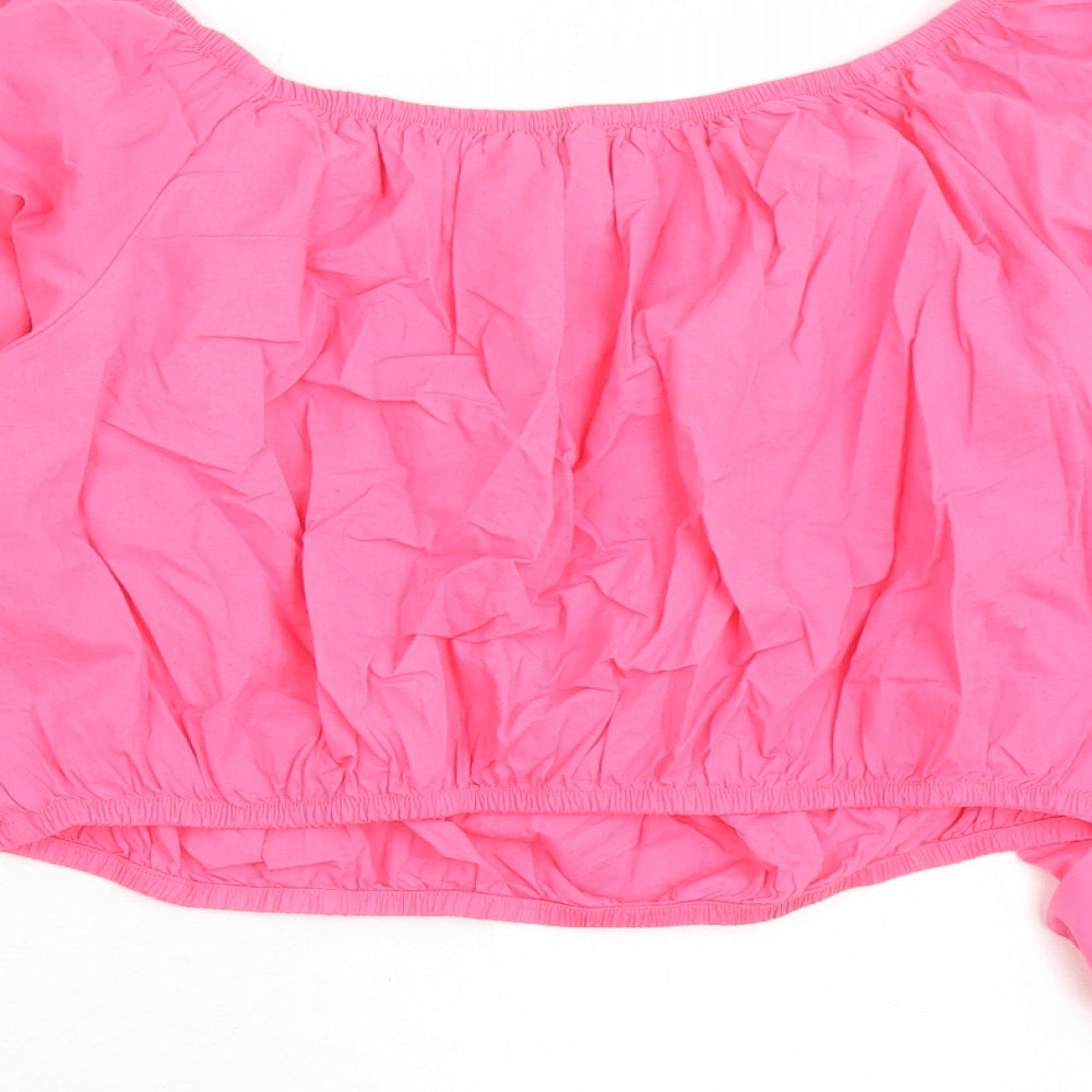 Womens UK Size 18 Marks and Spencer Pink Cropped Blouse