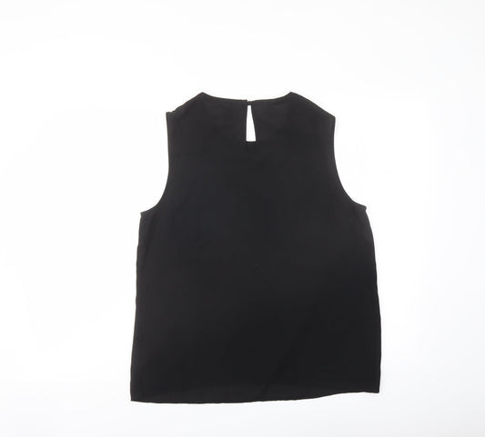 FOREVER 21 Womens Black Polyester Basic Tank Size M Round Neck