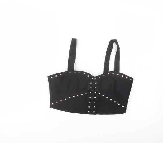 Womens UK Size 12 New Look Black Cropped Tank