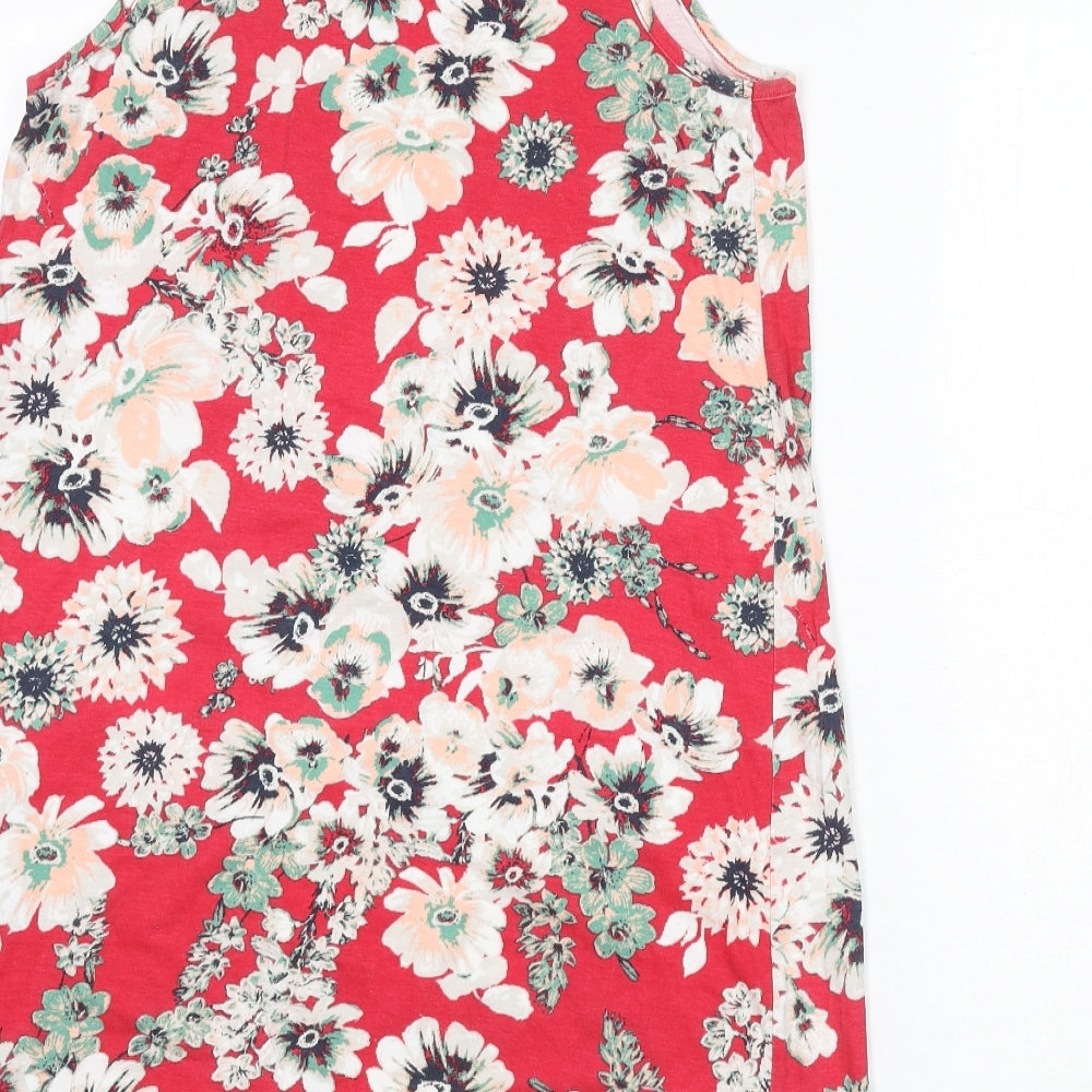 bpc Womens Multicoloured Floral Cotton A-Line Size M Scoop Neck Pullover