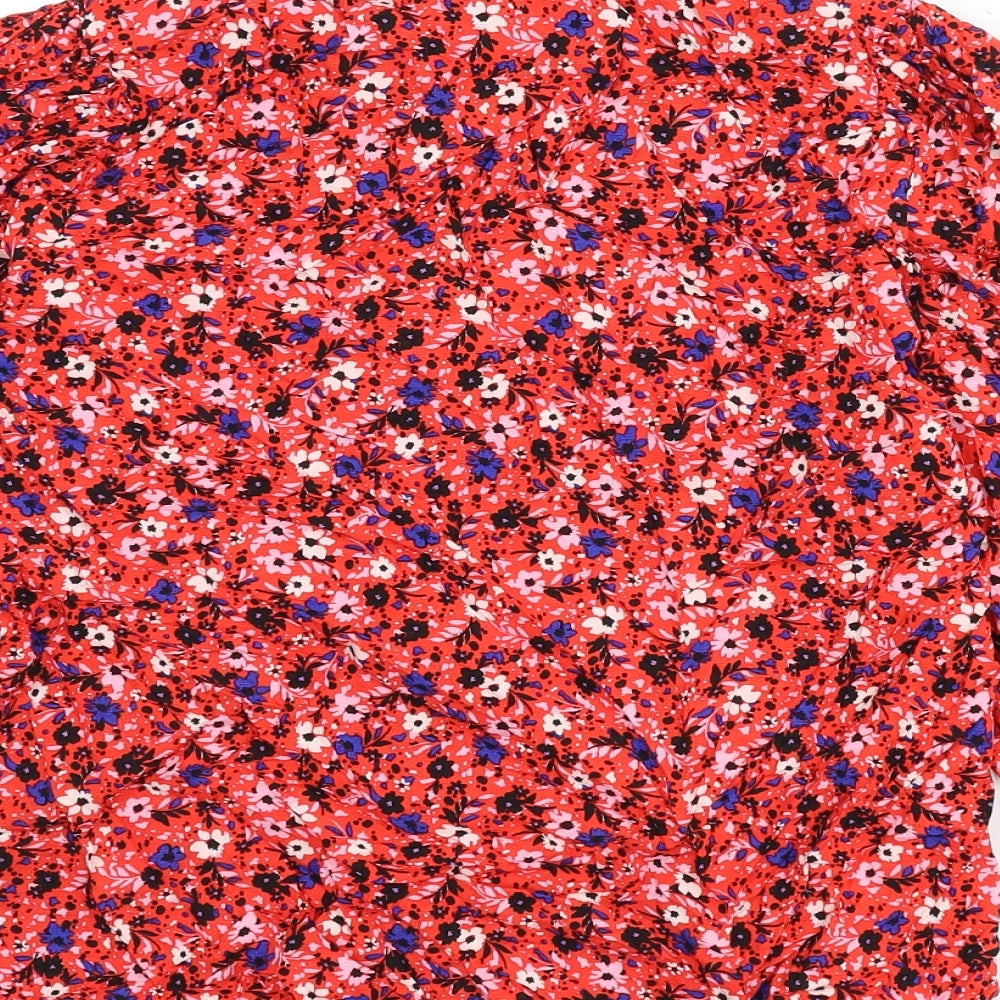 Autograph Womens Multicoloured Floral Viscose Basic Blouse Size 6 V-Neck