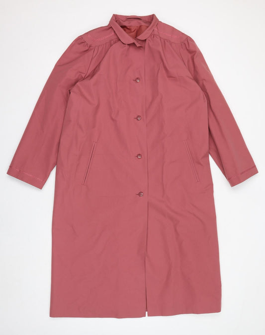 St Michael Womens Pink Overcoat Coat Size 14 Button