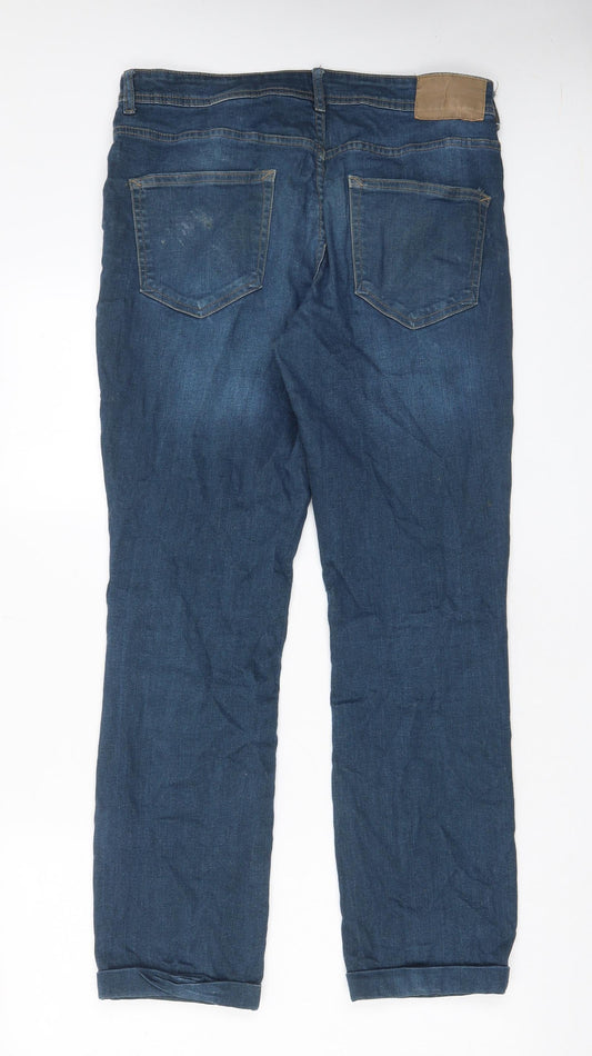 Denim & Co. Mens Blue Cotton Straight Jeans Size 32 in L32 in Regular Button - Pockets