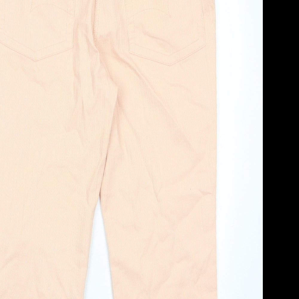 Womens UK Size 12 Papaya Regular Fit Cropped Pink Jeans