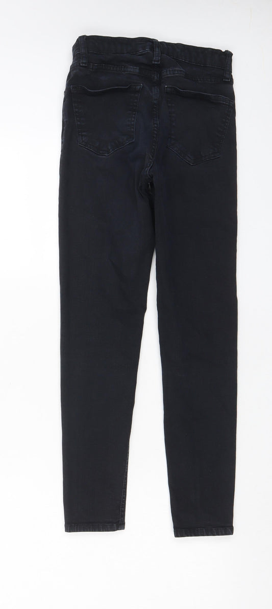 Topshop Womens Black Cotton Skinny Jeans Size 26 in L30 in Regular Zip - Pockets