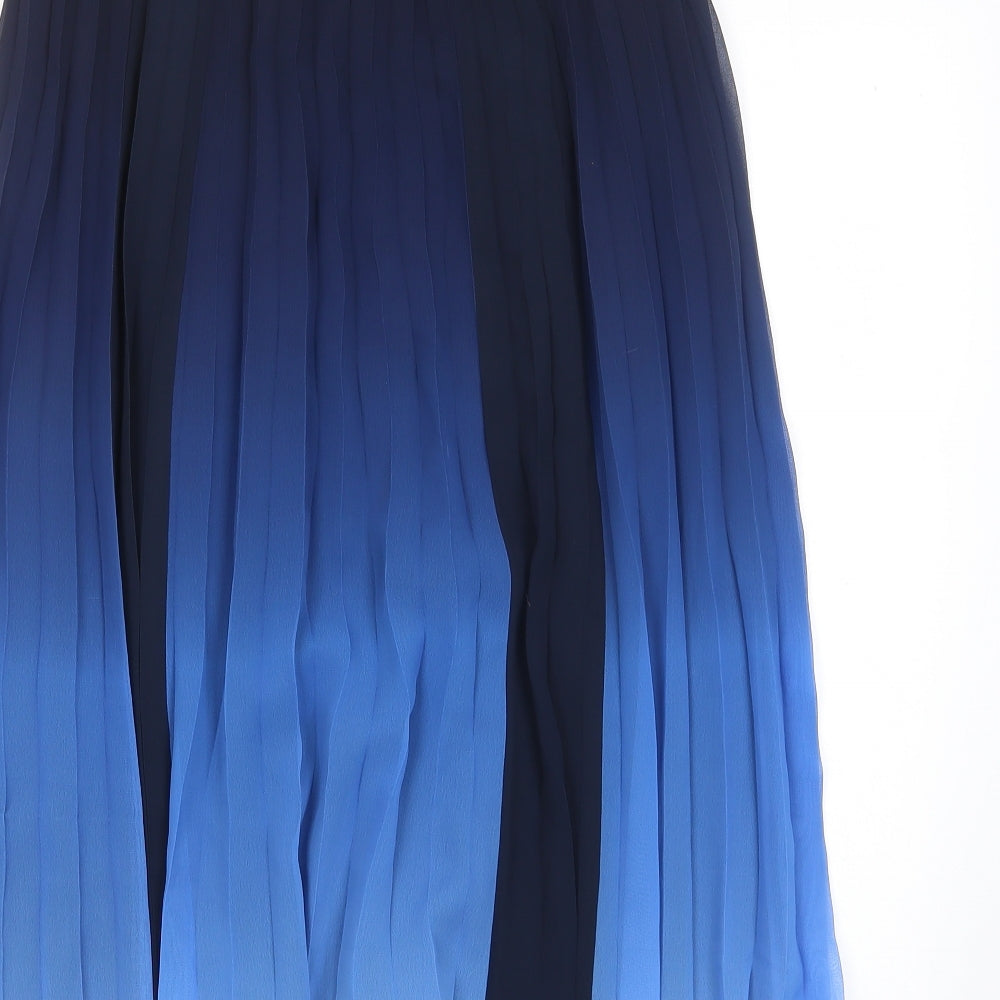 Selected Girls Blue Ombré Polyester A-Line Skirt Size 15-16 Years Regular Pull On - Pleated
