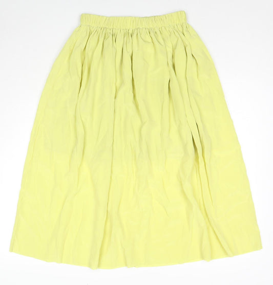 Samsøe Samsøe Womens Yellow Polyester Pleated Skirt Size S