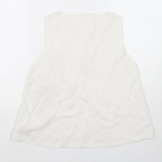 Womens UK Size M Zara White Basic Tank