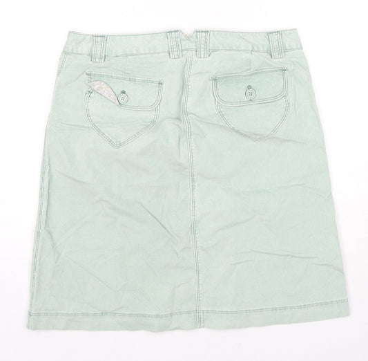 Gap Womens Green Cotton A-Line Skirt Size 6 Zip