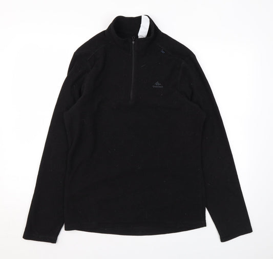 Decathlon Womens Black Polyester Pullover Sweatshirt Size S Zip