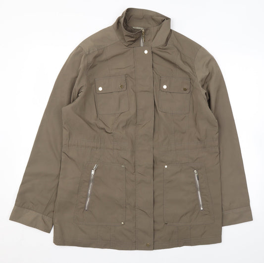 Womens UK Size 14 Classic Brown Rain Coat