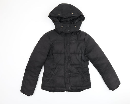 Womens UK Size 6 Topshop Black Puffer Jacket