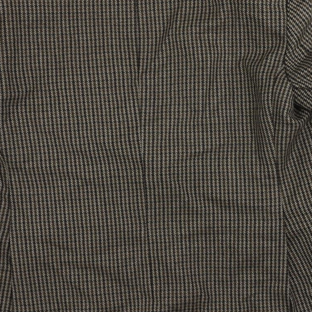 Francis Galay Mens Brown Geometric Wool Jacket Blazer Size 40 Regular