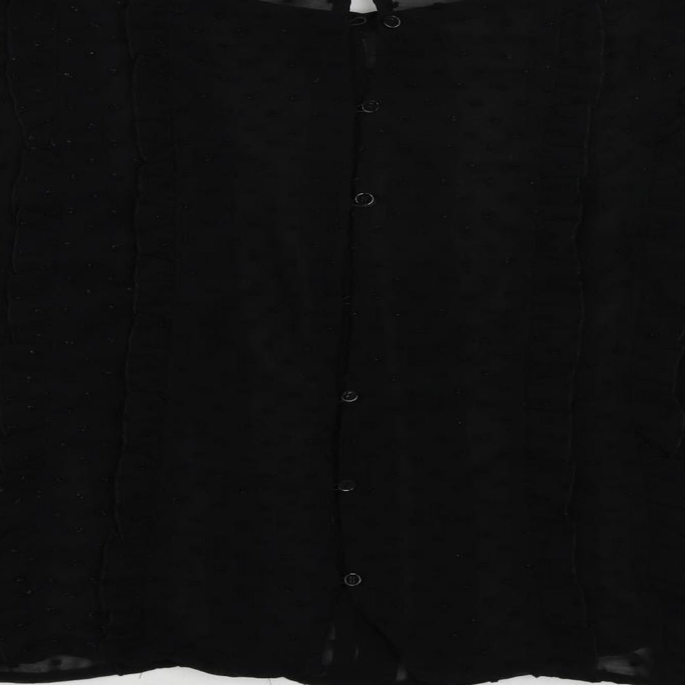 Womens UK Size L Zara Black Basic Blouse