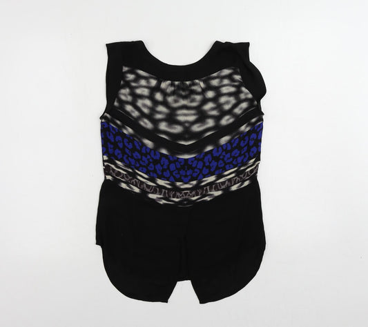 Womens UK Size S Warehouse Black Basic Blouse