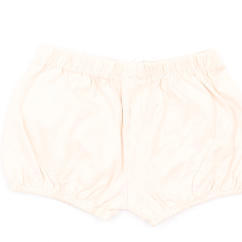Marks and Spencer Girls Pink Cotton Shorts Outfit/Set Size 0-3 Months Pullover