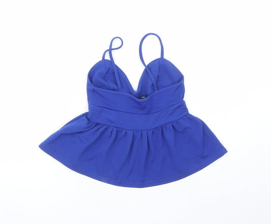 Womens UK Size 8 New Look Blue Cropped Tank
