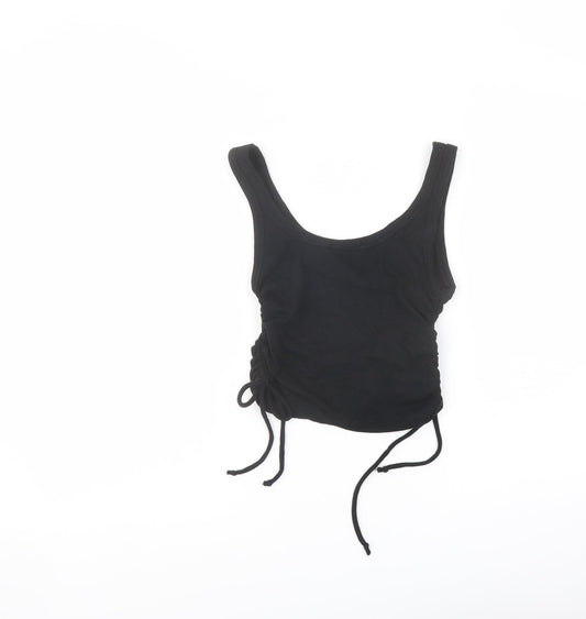 Womens UK Size M Zara Black Cropped Tank