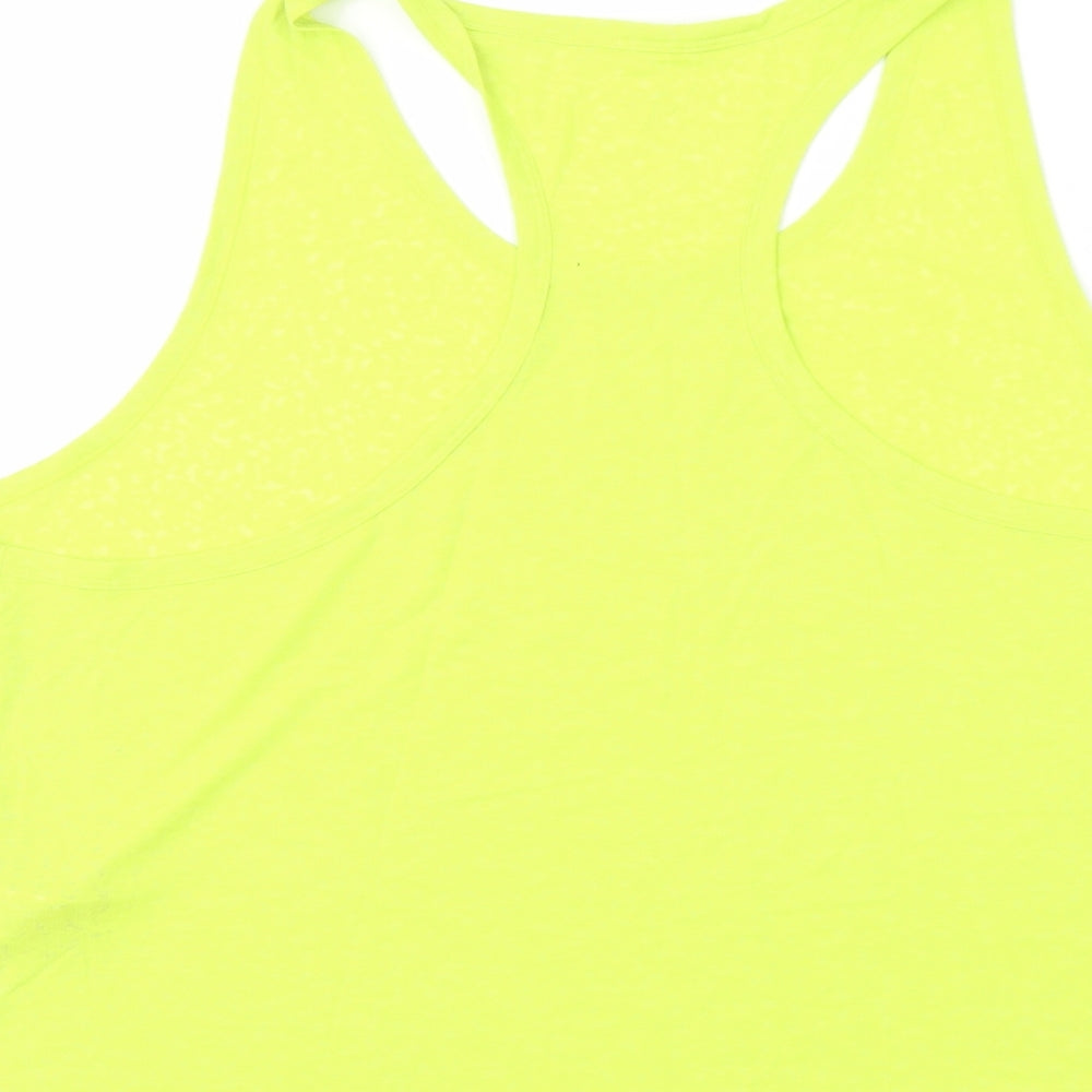 GOODMOVE Womens Green Polyester Basic Tank Size 18 Scoop Neck Pullover