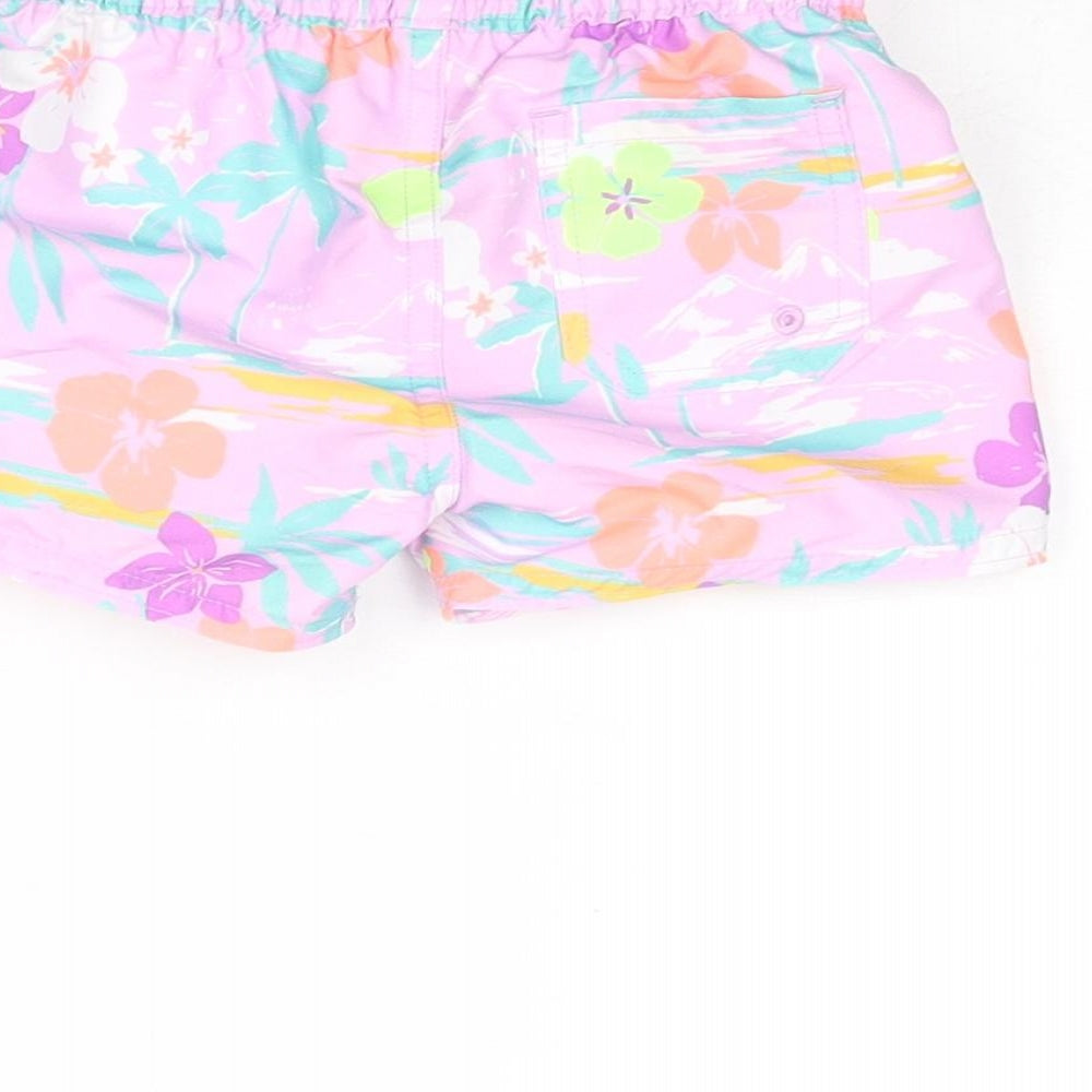 Marks and Spencer Baby Multicoloured Geometric Polyester Cropped Trousers Size 3-6 Months Drawstring - Swim Shorts Plant Print