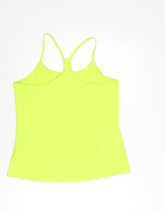 GOODMOVE Womens Green Polyester Basic Tank Size 18 Scoop Neck Pullover