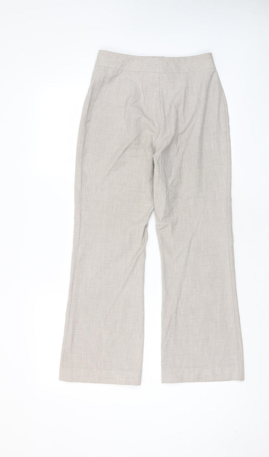 Womens UK Size 10 Essentials Regular Fit Beige Trousers
