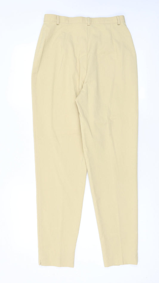 Steilmann Womens Yellow Polyester Trousers Size 14 L29 in Regular Zip - Zip