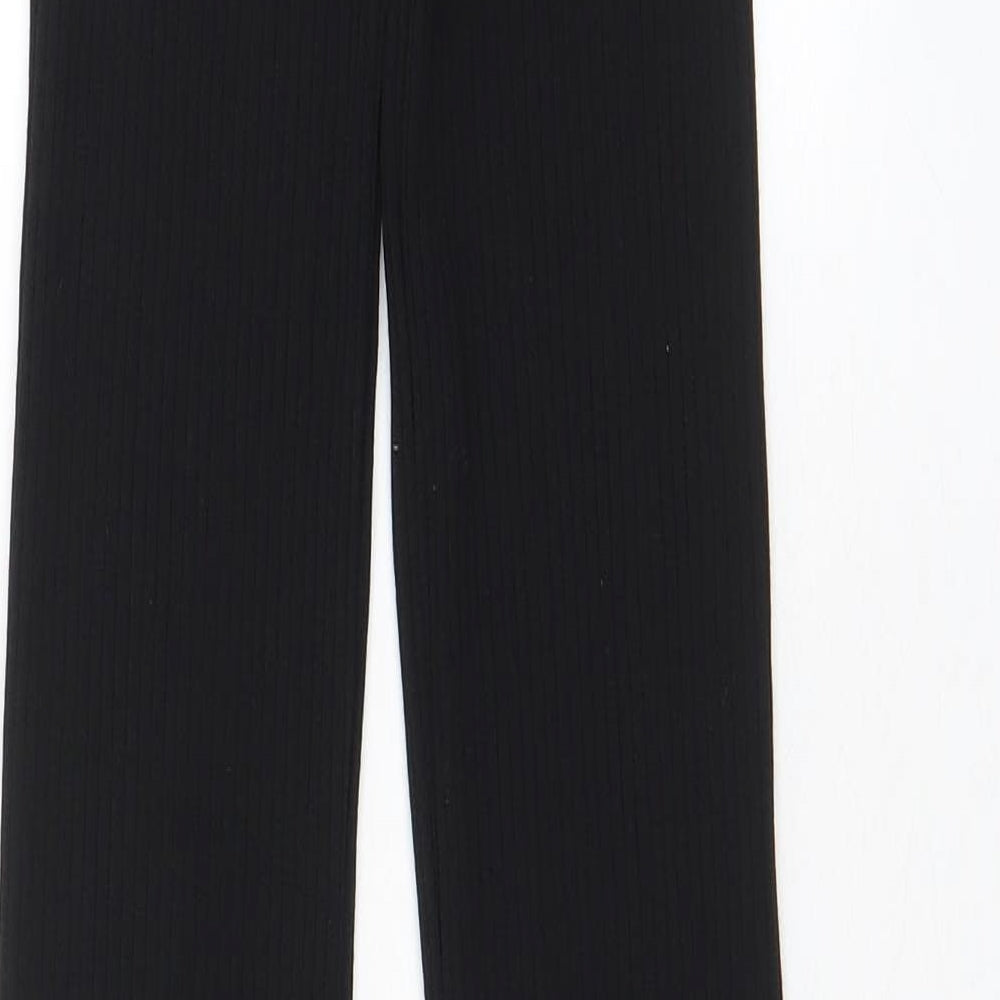 Womens UK Size M Zara Regular Fit Black Trousers