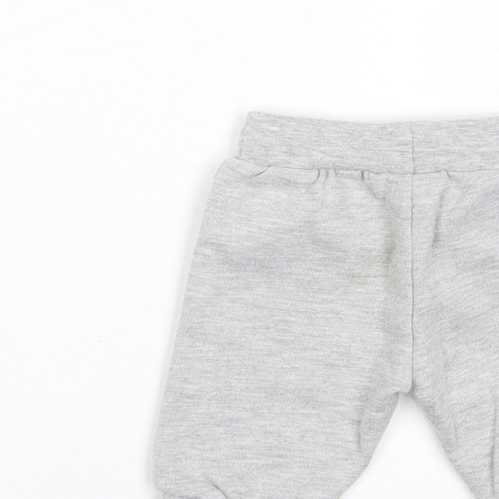 Disney Boys Grey Polyester Jogger Trousers Size 0-3 Months Drawstring - Pockets