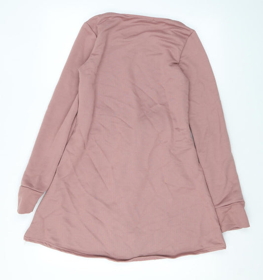 Missguided Womens Pink Polyester Jumper Dress Size 8 Round Neck Pullover