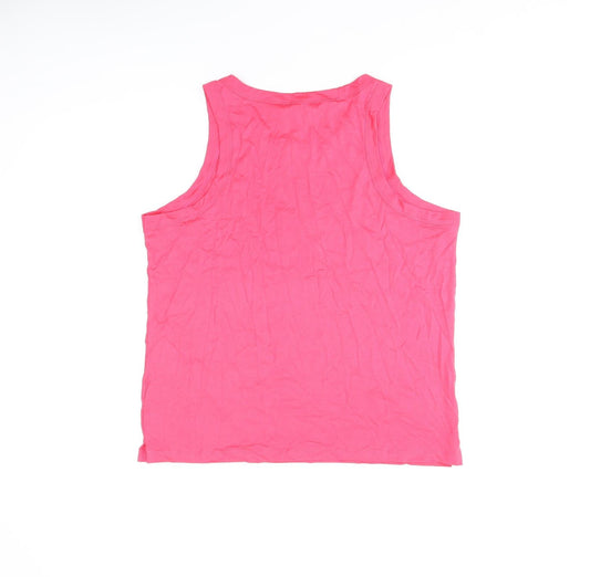 Womens UK Size L Marks and Spencer Pink Basic Tank