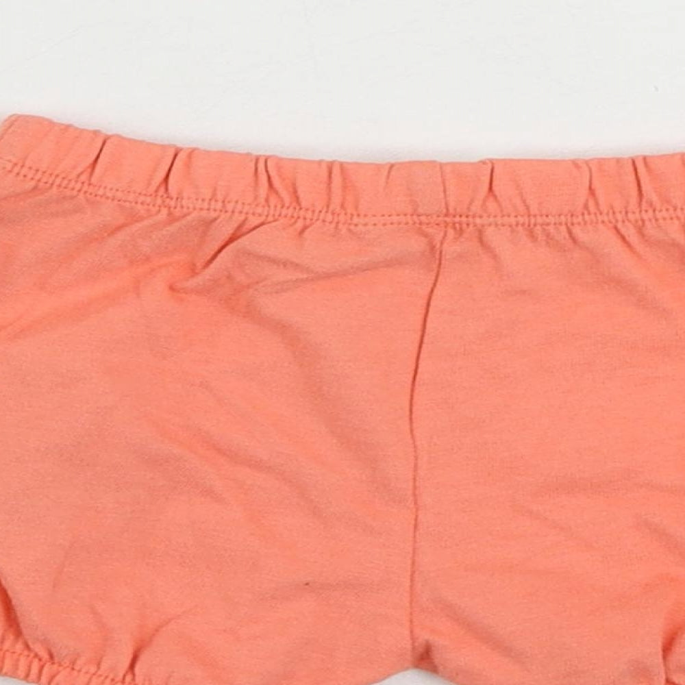 Marks and Spencer Baby Pink Cotton Cropped Trousers Size 3-6 Months Drawstring